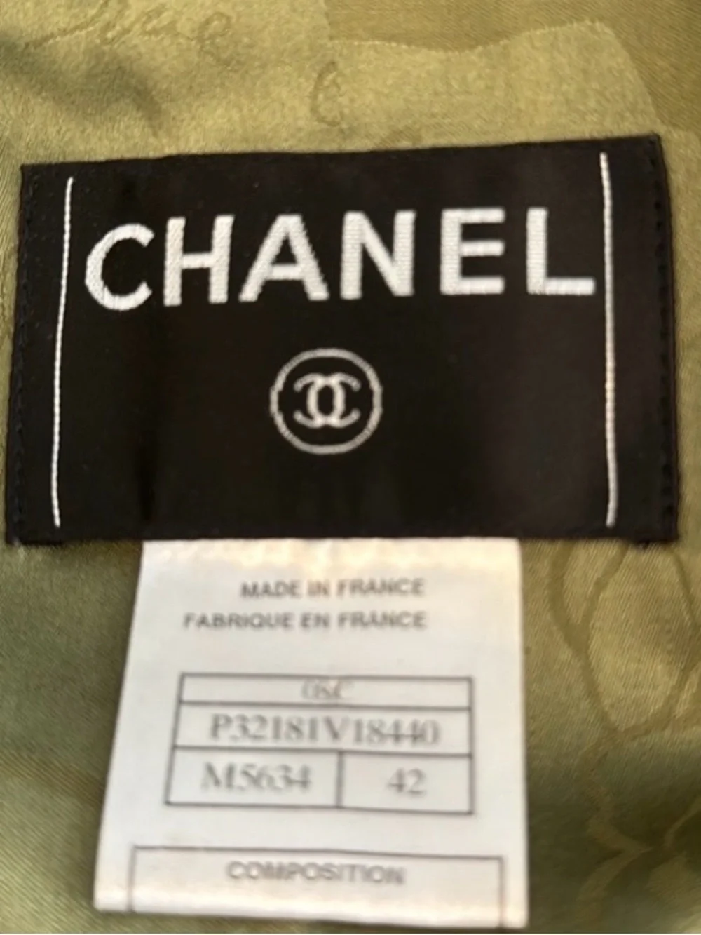 CHANEL Runway Resort 2008 Olive Green Houndstooth Blazer - Karl Lagerfeld